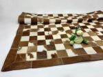 200cm x 150cm Handmade Cowhide Patchwork Cow leather rug 100% Natural - Image 2