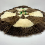 Sheepskin Fur Rug Hide Pelt Skin Leather 100% Natural Wool Handmade White / Brown Very Soft and Fluffy