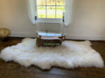White Sheepskin rug 100% Natural Wool very Soft and Fluffy  made of English Sheep