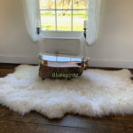 White Sheepskin rug 100% Natural Wool very Soft and Fluffy  made of English Sheep