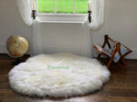 White Sheepskin rug 100% Natural Wool very Soft and Furry made of British Sheep