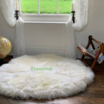 White Sheepskin rug 100% Natural Wool very Soft and Furry made of British Sheep