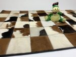 Cowhide Cow Skin Patchwork Rug Leather 100% Natural Handmade Rug - Image 3