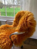 Tiger Orange Sheepskin Rug 100% Natural Wool Made of English Sheep - Image 2