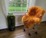 Tiger Orange Sheepskin Rug 100% Natural Wool Made of English Sheep