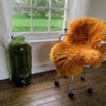 Tiger Orange Sheepskin Rug 100% Natural Wool Made of English Sheep