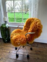 Tiger Orange Sheepskin Rug 100% Natural Wool Made of English Sheep - Image 3
