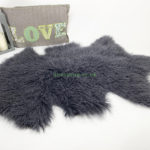 Grey Tibetan Sheepskin rug leather 100% Natural wool