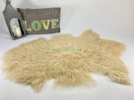 Beige Tibetan Sheepskin rug leather 100% Natural
