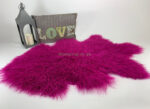 Fuchsia Tibetan Sheepskin rug leather 100% Natural wool
