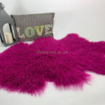 Fuchsia Tibetan Sheepskin rug leather 100% Natural wool