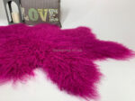 Fuchsia Tibetan Sheepskin rug leather 100% Natural wool - Image 2