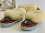 Womens Brown Sheepskin slippers 100% made of real Wool and Leather - Image 3