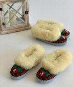Womens Brown Sheepskin slippers 100% made of real Wool and Leather - Image 4