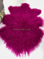 Fuchsia Tibetan Sheepskin rug leather 100% Natural wool - Image 4