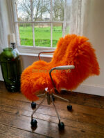 Orange Sheepskin rug fur 100% Natural made of English Sheep