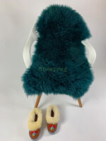 Teal Sheepskin rug fur 100% Natural wool made of English Sheep - Image 4
