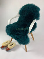 Teal Sheepskin rug fur 100% Natural wool made of English Sheep