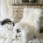 White Icelandic Sheepskin rug fur 100% Natural Wool - Long Fur, NATURAL WHITE COLOUR-NOT DYED