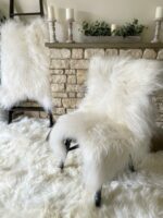 White Icelandic Sheepskin rug fur 100% Natural Wool - Long Fur, NATURAL WHITE COLOUR-NOT DYED