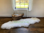 White Sheepskin rug 100% Natural Wool very Soft and Furry made of British Sheep