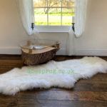 White Sheepskin rug 100% Natural Wool very Soft and Furry made of British Sheep