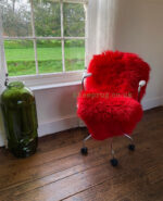 Red Sheepskin rug fur 100% Natural Wool Made of English Sheep - Image 2