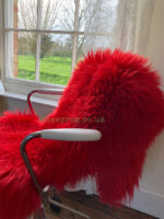 Red Sheepskin rug fur 100% Natural Wool Made of English Sheep - Image 3