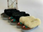 Mens Black Sheepskin slippers 100% made of real Wool and Leather - Image 4