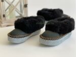 Mens Black Sheepskin slippers 100% made of real Wool and Leather - Image 3