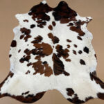 XXL 7 ft x 6.7 ft Brown & White Cowhide rug 100% Natural C202142