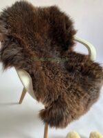 NATURAL Brown/Chocolate Sheepskin rug leather 100% Natural Wool very Soft and Furry Made of English Sheep - Image 3