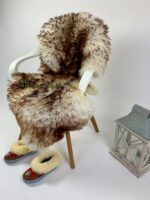 Brown Wolf tipped Sheepskin rug leather 100% Natural made of English Sheep - Image 2