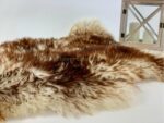 Brown Wolf tipped Sheepskin rug leather 100% Natural made of English Sheep - Image 3