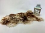 Brown Wolf tipped Sheepskin rug leather 100% Natural made of English Sheep