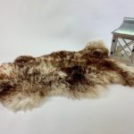 Brown Wolf tipped Sheepskin rug leather 100% Natural made of English Sheep