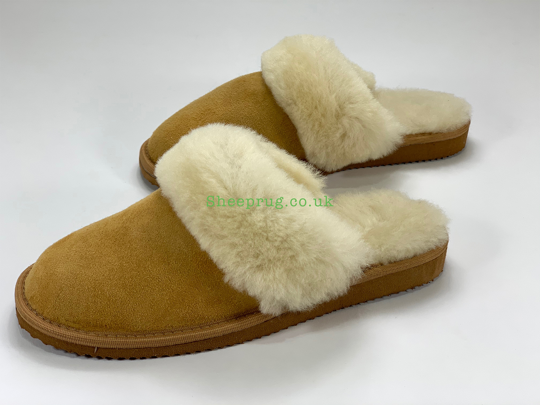 beige sheepskin slippers