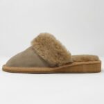 Luna Brown Sheepskin slippers 100% made of real Sheepskin and Leather