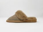 Luna Brown Sheepskin slippers 100% made of real Sheepskin and Leather