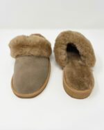 Luna Brown Sheepskin slippers 100% made of real Sheepskin and Leather - Image 6