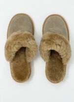 Luna Brown Sheepskin slippers 100% made of real Sheepskin and Leather - Image 8