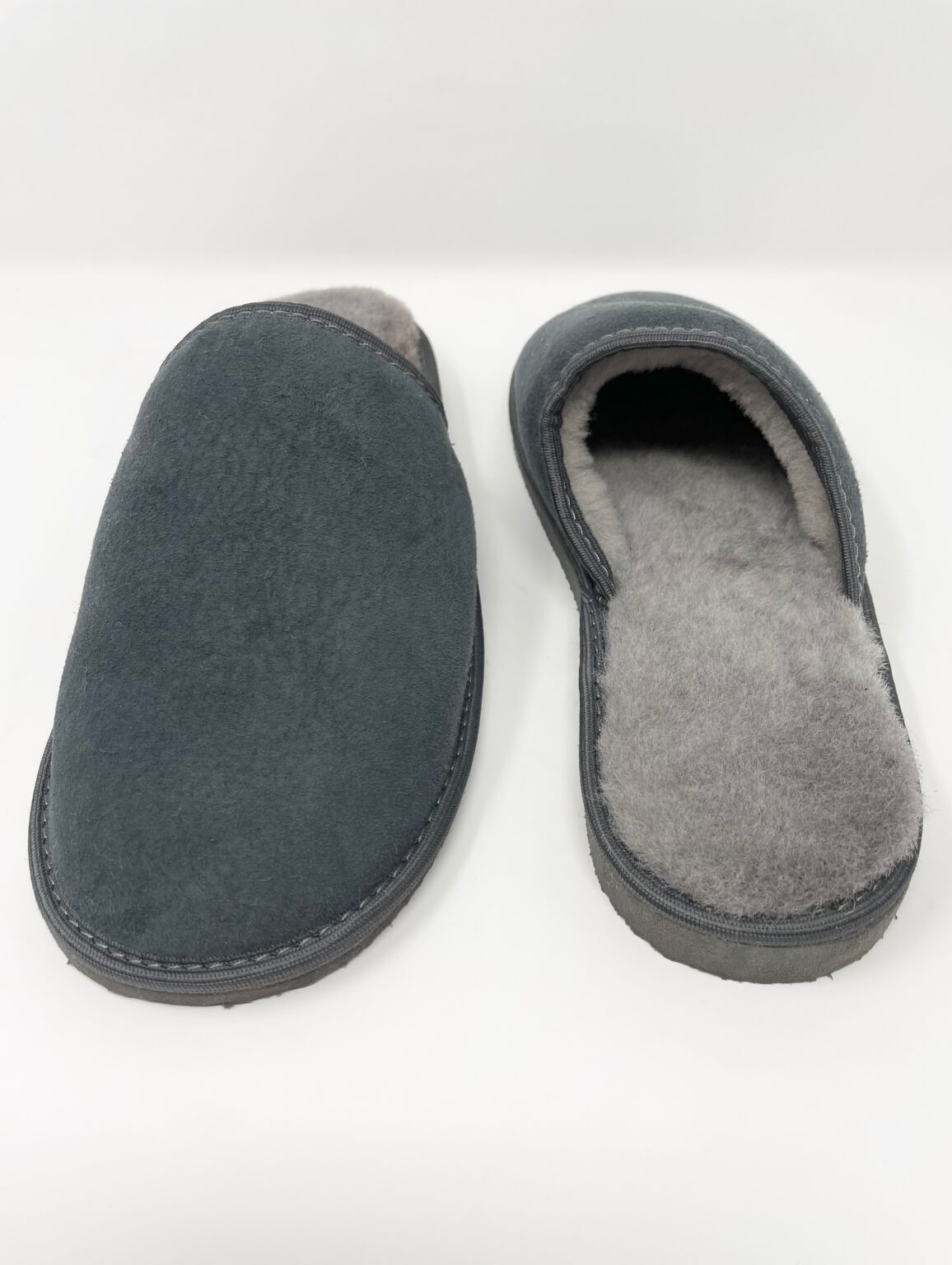 grey sheepskin slippers