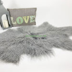 Silver Tibetan Sheepskin rug leather 100% Natural