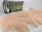 Baby Pink Tibetan Sheepskin rug leather 100% Natural - Image 3