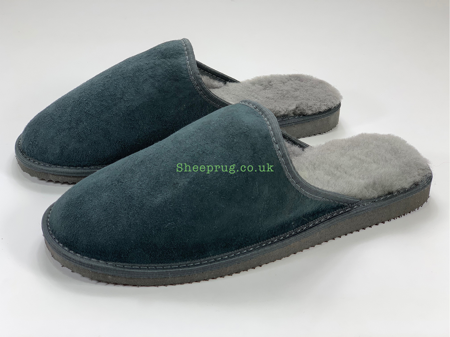 blue sheepskin slippers