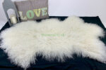 White Tibetan Sheepskin rug leather 100% Natural