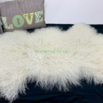 White Tibetan Sheepskin rug leather 100% Natural