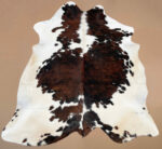 XXL 7.4 ft x 7.2 ft Brown & White Cowhide rug 100% Natural C202147