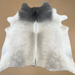 XXL 7.4 ft x 6.4 ft  Grey Cowhide rug 100% Natural C2021408