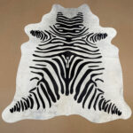 Zebra printed Cowhide rug leather 100% Natural C202140